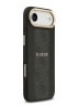Guess для iPhone Air чехол PU 4G Stripe Classic metal logo Gold camera Hard Black (MagSafe)