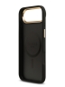 Guess для iPhone Air чехол PU 4G Stripe Classic metal logo Gold camera Hard Black (MagSafe)