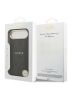 Guess для iPhone Air чехол PU 4G Stripe Classic metal logo Gold camera Hard Black (MagSafe)