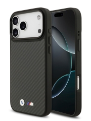 BMW для iPhone 17 Pro чехол M-series Kevlar Matt Metal logo &amp; Cam Hard Black (MagSafe)