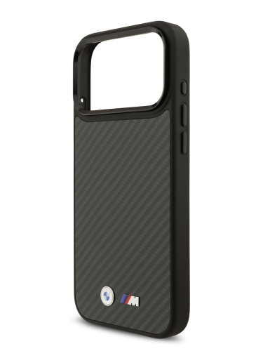 BMW для iPhone 17 Pro чехол M-series Kevlar Matt Metal logo & Cam Hard Black (MagSafe)