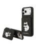 Karl Lagerfeld для iPhone 17 Pro Max чехол Cardslot Stand PU Saffiano Monogram NFT Choupette Hard Black