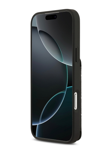 Karl Lagerfeld для iPhone 17 Pro Max чехол Cardslot Stand PU Saffiano Monogram NFT Choupette Hard Black