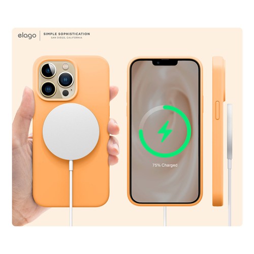 Elago Soft Silicone чехол для iPhone 13 Pro Max, оранжевый