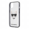 Чехол Karl Lagerfeld Choupette Hard Transparent для iPhone 13, черная рамка