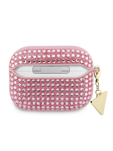 Guess для Airpods Pro 3 чехол Diamond Rhinestone with Triangle charm Pink