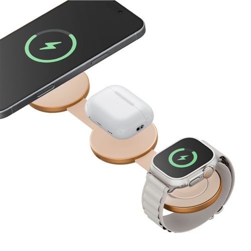 Energea Беспроводное СЗУ AluMag Trio, 3in1 Foldable Qi2 Aluminium Wireless MagSafe 22.5W Orange