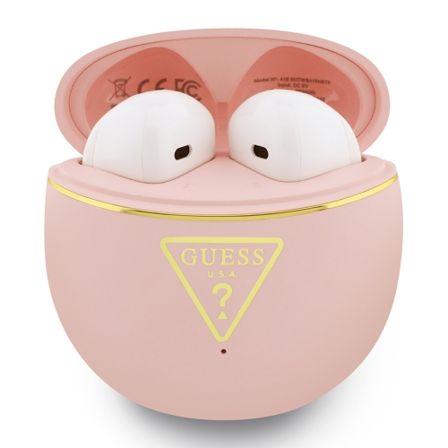 Guess Наушники TWS Bluetooth Round with Printed Triangle logo Pink