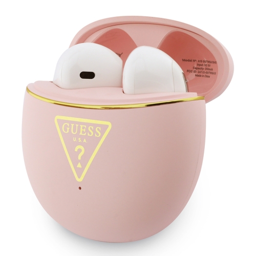 Guess Наушники TWS Bluetooth Round with Printed Triangle logo Pink