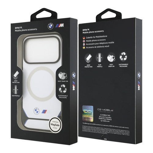 BMW для iPhone 17 Pro чехол M-series IML Metal camera Double logo Hard White (MagSafe)