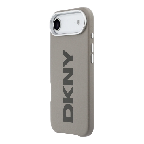 DKNY для iPhone Air чехол PU Full Wrapped leather Verical logo Metal Cam Hard Beige (MagSafe)