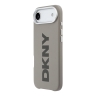 DKNY для iPhone Air чехол PU Full Wrapped leather Verical logo Metal Cam Hard Beige (MagSafe)