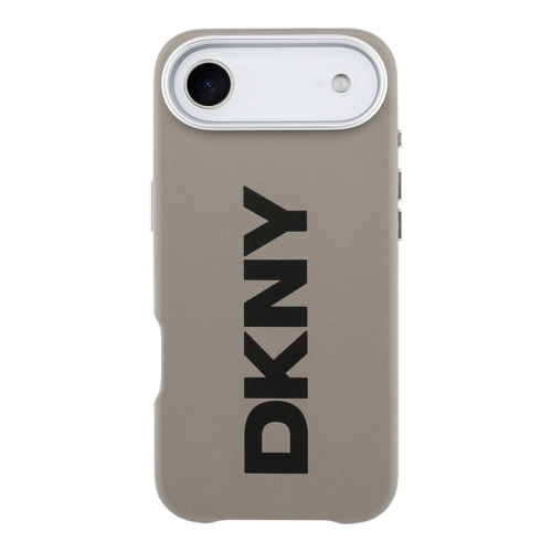 DKNY для iPhone Air чехол PU Full Wrapped leather Verical logo Metal Cam Hard Beige (MagSafe)