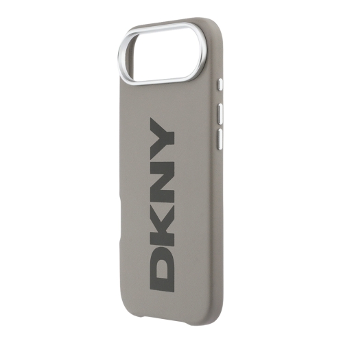 DKNY для iPhone Air чехол PU Full Wrapped leather Verical logo Metal Cam Hard Beige (MagSafe)