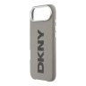 DKNY для iPhone Air чехол PU Full Wrapped leather Verical logo Metal Cam Hard Beige (MagSafe)