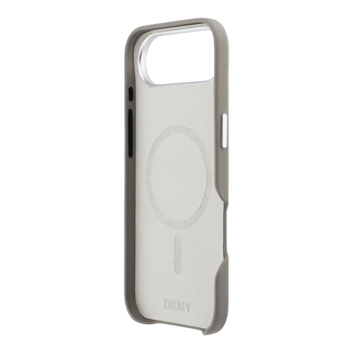DKNY для iPhone Air чехол PU Full Wrapped leather Verical logo Metal Cam Hard Beige (MagSafe)