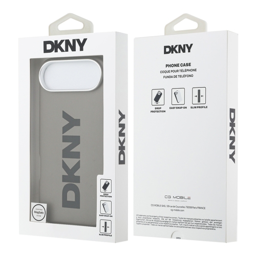 DKNY для iPhone Air чехол PU Full Wrapped leather Verical logo Metal Cam Hard Beige (MagSafe)