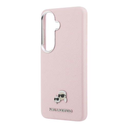 Karl Lagerfeld для Galaxy S26 чехол PU Saffiano FW Karl&Choup Heads metal &Cam Hard Pink (MagSafe)