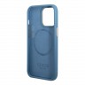 Чехол Guess PU 4G Plate metal logo Hard для iPhone 13 Pro, голубой (Magsafe)