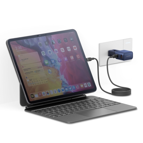 Energea СЗУ TravelGo adapter 35, USB-C + USB-A, PD35W 150 countries Blue