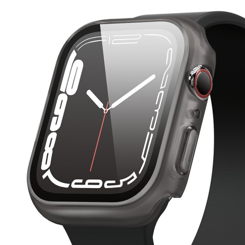 Чехол со стеклом Elago Clear Shield case 9H glass для Apple Watch 45 мм, серый (матовый)