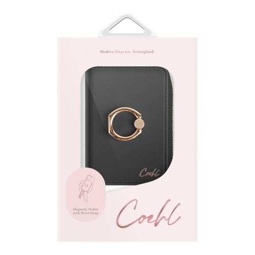 Uniq картхолдер COEHL Mirelle Magnetic Wallet with Wrist strap Ebony Black