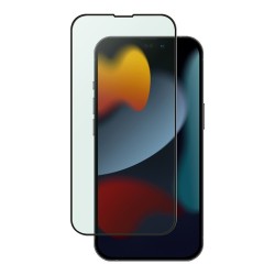 Защитное стекло Uniq OPTIX Vision care (anti-blue) для iPhone 14 Pro Max, черная рамка (+installer)