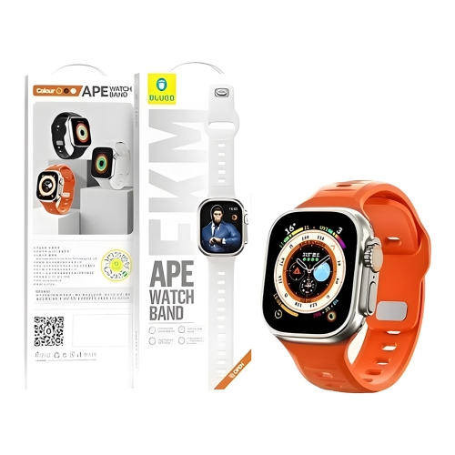BlueO для Apple Watch 44/45/46/49 mm ремешок Fluoro Rubber Sport Watch Band Orange