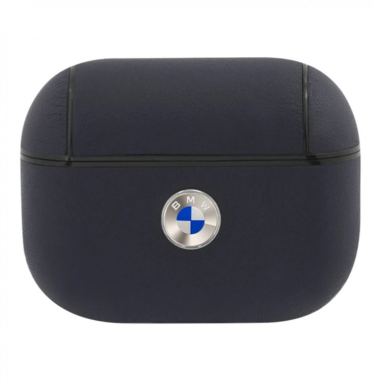 Чехол BMW Signature leather with Metal logo для AirPods Pro, синий (BMAPSSLNA)