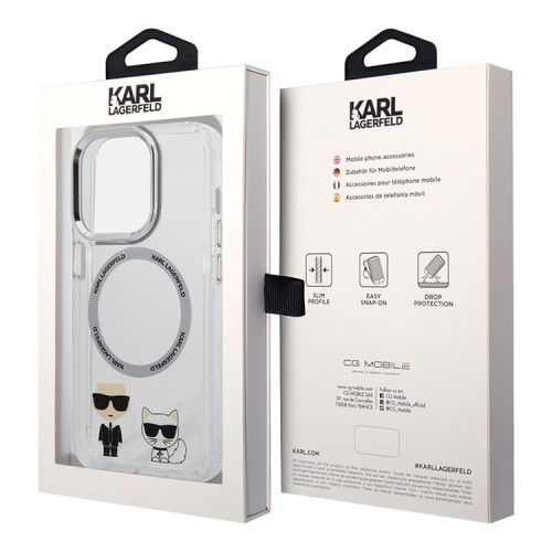 Чехол Lagerfeld Karl&Choupette Hard для iPhone 13 Pro Max, прозрачный (MagSafe)