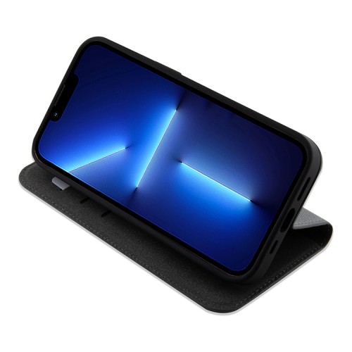 Чехол Lagerfeld PU Saffiano NFT Karl & Choupette Booktype для iPhone 14, серебристый