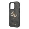 Guess для iPhone 15 Pro чехол PU 4G Big metal logo Hard Grey