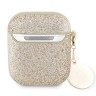 Guess для Airpods 1/2 чехол Fixed Glitters with Heart Diamond charm Light Gold