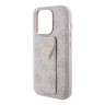 Guess для iPhone 15 Pro Max чехол GripStand PU 4G with Triangle Diamond metal logo Hard Pink