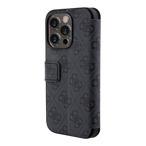Guess для iPhone 15 Pro чехол PU 4G Big metal logo Booktype Grey