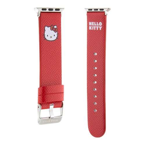 Hello Kitty для Apple Watch 42-41-40 mm ремешок PU Grained leather 3D Rubber Kitty Head Red