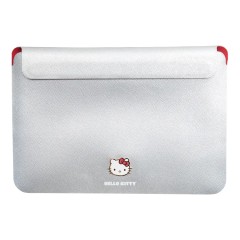 Hello Kitty для ноутбуков 13"/14" чехол Sleeve PU Grained leather Metal Kitty Head Silver