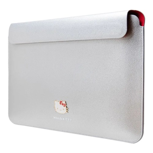 Hello Kitty для ноутбуков 13"/14" чехол Sleeve PU Grained leather Metal Kitty Head Silver