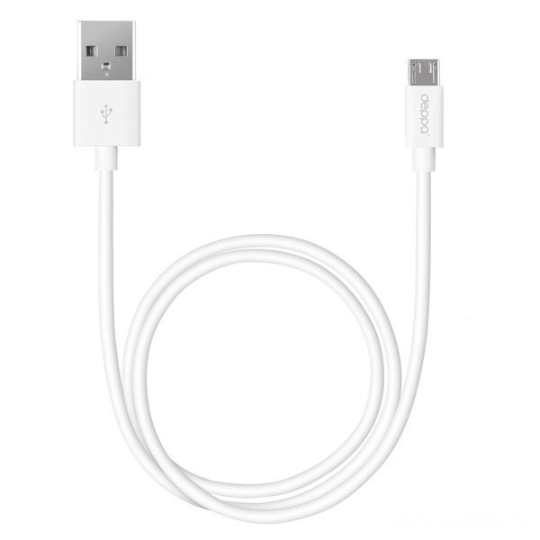 Deppa USB-A/micro-USB (1,2 м), белый 72167