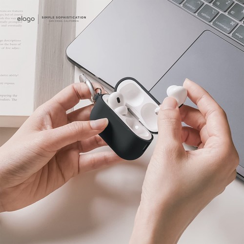 Elago для AirPods Pro 2 (all) чехол Silicone Hang case Black