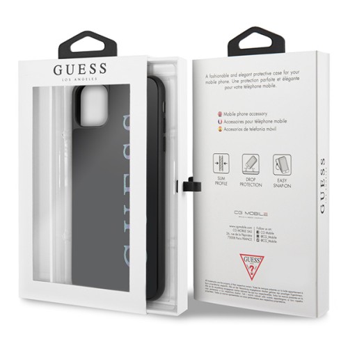 Чехол Guess Iridescent Glitter logo Hard Multicolor для iPhone 11 Pro Max, черный