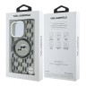 Karl Lagerfeld для iPhone 16 Pro чехол PC/TPU Monogram NFT Karl&Choupette Black (MagSafe)