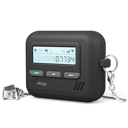 Elago для AirPods 4 чехол Unique Pager Hang case Black