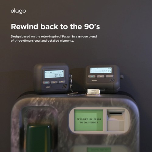 Elago для AirPods 4 чехол Unique Pager Hang case Black