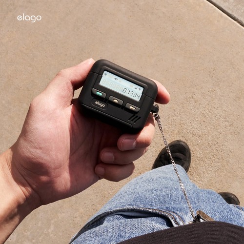 Elago для AirPods 4 чехол Unique Pager Hang case Black