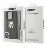 DKNY для iPhone 16 Pro Max чехол PU Stack metal logo Hard + Hand strap Green