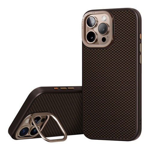 Uniq для iPhone 16 Pro чехол KEVA MAX Kevlar with Camera stand Brown (MagSafe)