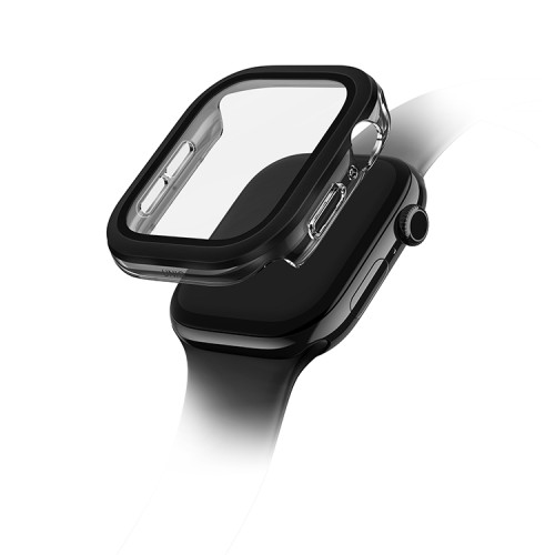 Uniq для Apple Watch 42 mm чехол VOUTE with 9H Tempered Glass Jet Black