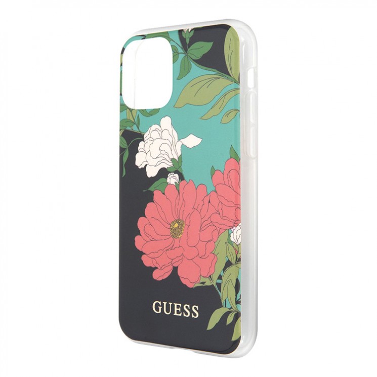 Чехол Guess Flower Hard Shiny N.1 для iPhone 12 mini, зеленый