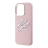 Karl Lagerfeld для iPhone 15 Pro Max чехол Liquid Silicone Metal Logo Initials Hard Pink